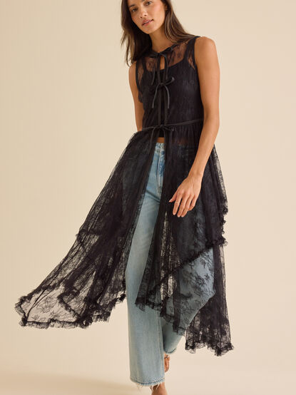 Solana Lace Ruffle Kimono - TULLABEE