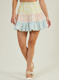 Serina Patchwork Mini Skirt Detail 2 - TULLABEE