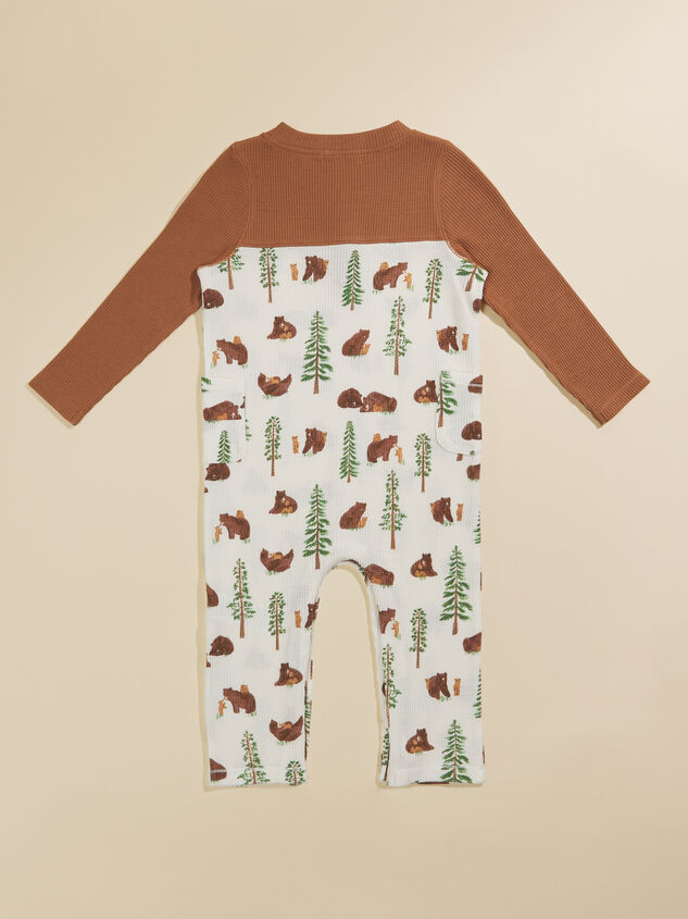 Brown Bear Jumpsuit Detail 3 - TULLABEE