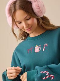 Hot Cocoa Recipe Sweatshirt Detail 2 - TULLABEE
