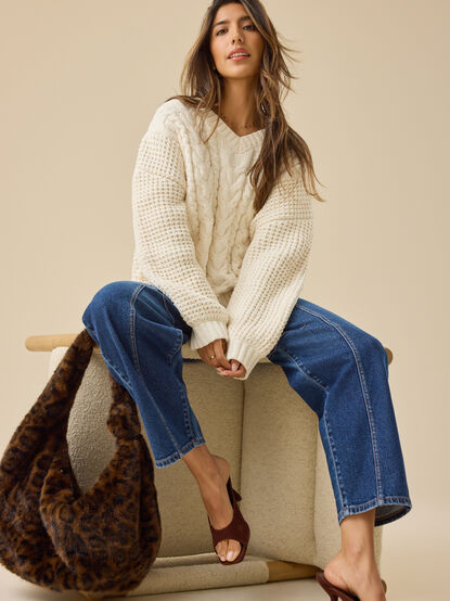 Ella Mixed Cable Sweater - TULLABEE