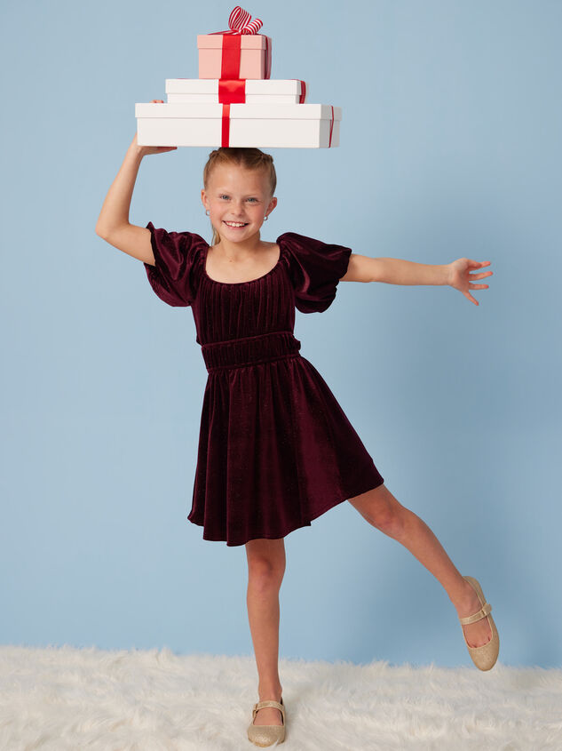 Eloise Youth Velvet Bow Dress - TULLABEE