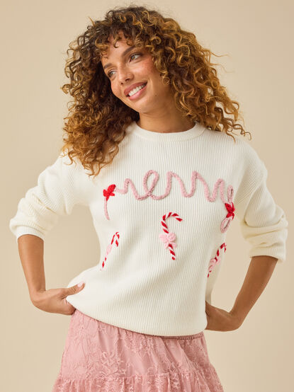 Mama Merry Candy Cane Sweater - TULLABEE
