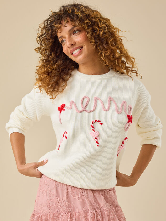 Mama Merry Candy Cane Sweater - TULLABEE