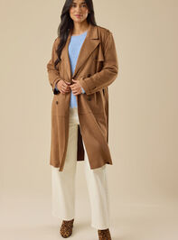 Christie Suede Trench Coat Detail 3 - TULLABEE