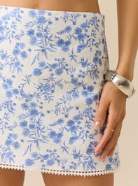 Adriel Floral Mini Skirt Detail 3 - TULLABEE