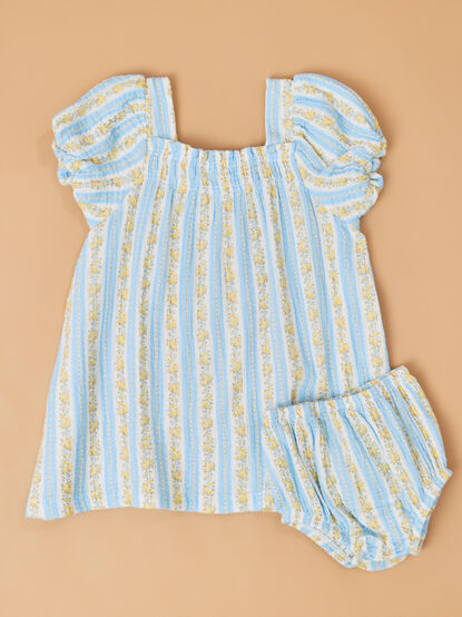 Winnie Mae Stripe Dress & Bloomer Set - TULLABEE