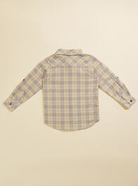 Atwood Toddler Plaid Button-Down by Me + Henry Detail 2 - TULLABEE