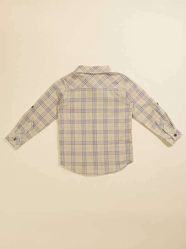Atwood Toddler Plaid Button-Down by Me + Henry Detail 2 - TULLABEE