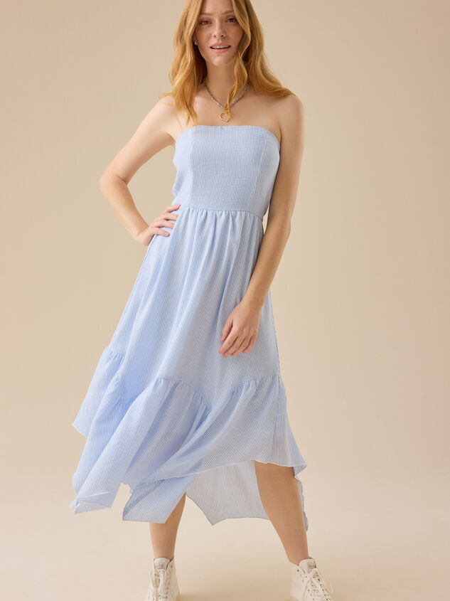 Alyssa Striped Midi Dress Detail 3 - TULLABEE