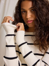 Olivia Striped Open Back Sweater Detail 4 - TULLABEE