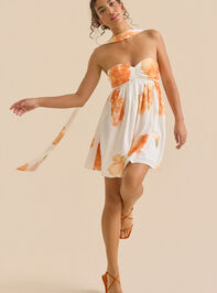 Dallie Strapless Floral Mini Dress Detail 3 - TULLABEE