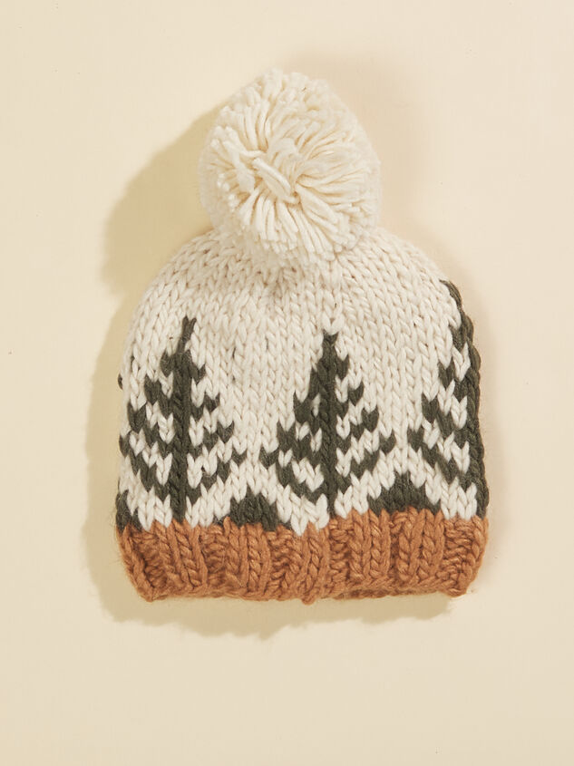 Tree Knit Pom Beanie Detail 3 - TULLABEE