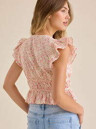 Eila Floral Babydoll Top Detail 4 - TULLABEE