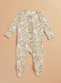 Kate Floral Ruffle Footie Detail 2 - TULLABEE