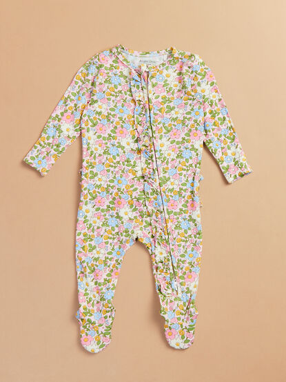 Kate Floral Ruffle Footie - TULLABEE