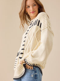 Cierra Cable Whipstitch Sweater Detail 4 - TULLABEE