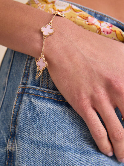Clover Double Sided Pink Bracelet - TULLABEE