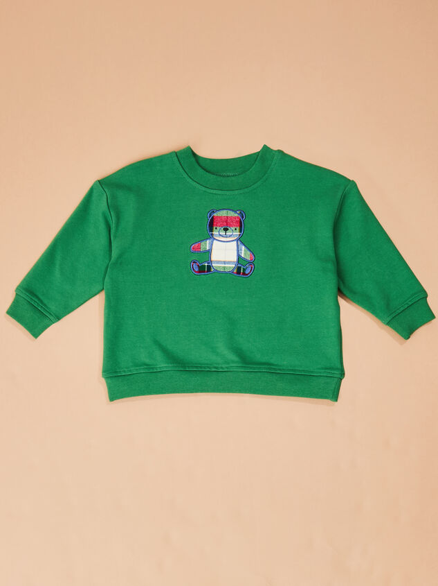 Plaid Bear Baby Sweatshirt Detail 2 - TULLABEE