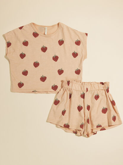 Strawberry Tee and Shorts Set by Rylee + Cru - TULLABEE