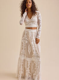 Arissa Embroidered Maxi Skirt Detail 2 - TULLABEE
