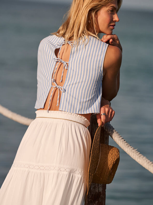 Issy Striped Linen Top - TULLABEE