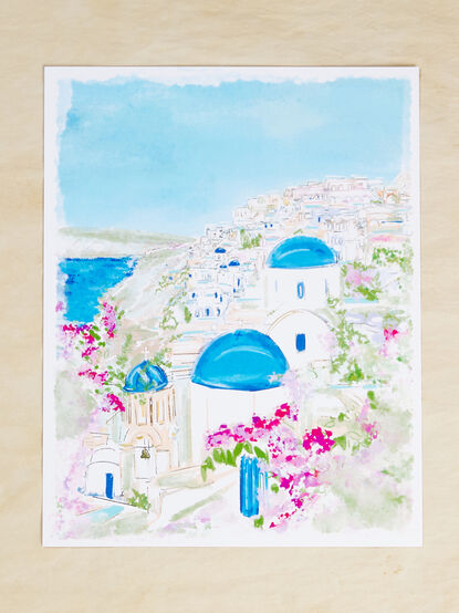 Santorini Blues Print - TULLABEE
