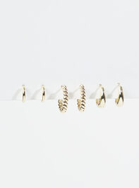 14k Gold Dipped Twist Earring Set Detail 3 - TULLABEE