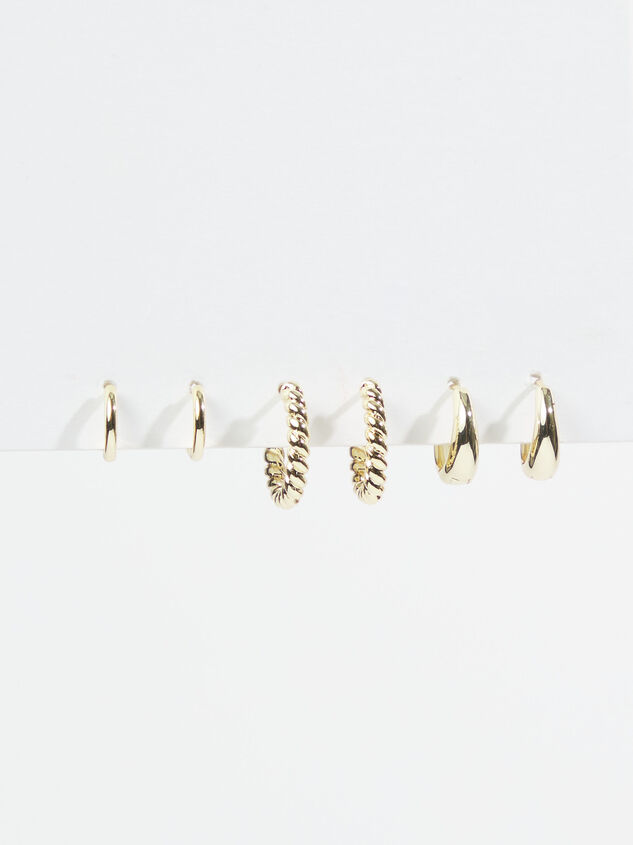 14k Gold Dipped Twist Earring Set Detail 3 - TULLABEE