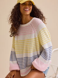 Kaleigh Striped Bow Back Sweater - TULLABEE