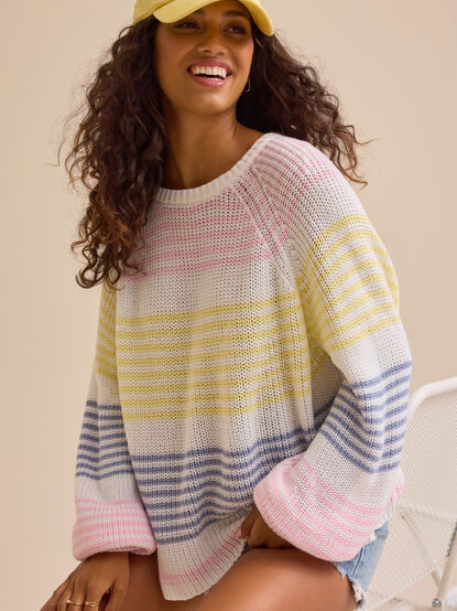 Kaleigh Striped Bow Back Sweater - TULLABEE