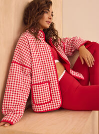 Gingham Glide Quilted Jacket Detail 4 - TULLABEE
