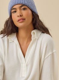 Kayleigh Ribbed Oversized Top Detail 4 - TULLABEE