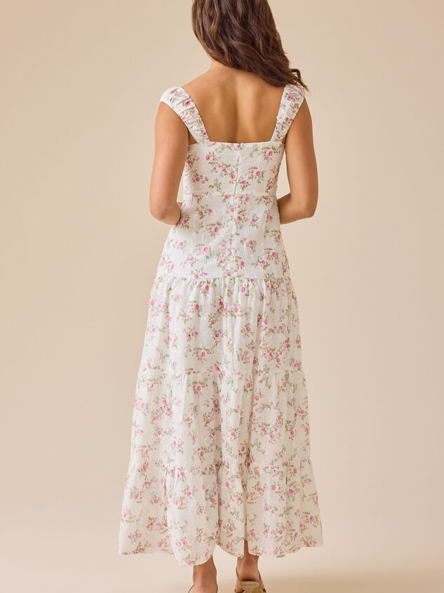 Camellia Floral Maxi Dress Detail 5 - TULLABEE