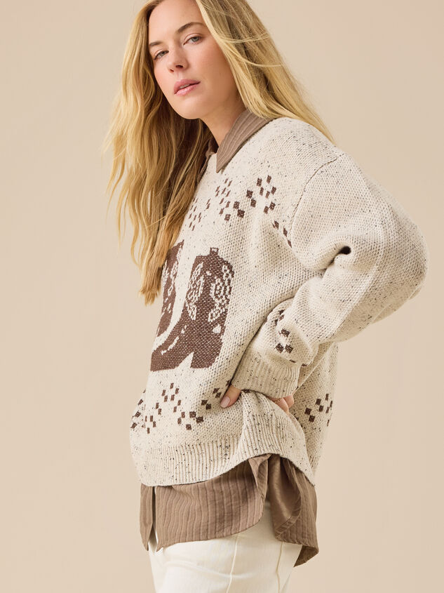 Cowboy Boot Grandpa Sweater Detail 3 - TULLABEE