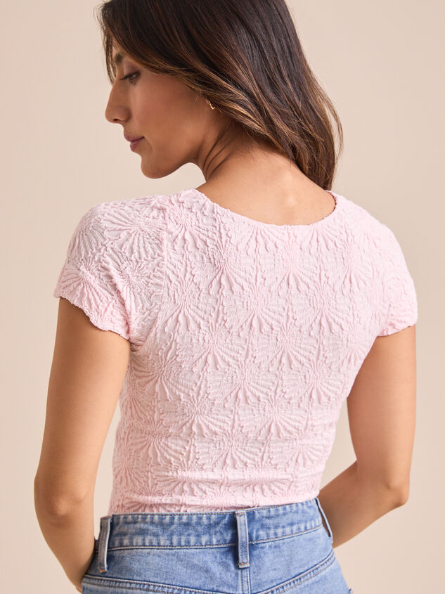 Blaire Short Sleeve Seamless Floral Tee Detail 5 - TULLABEE