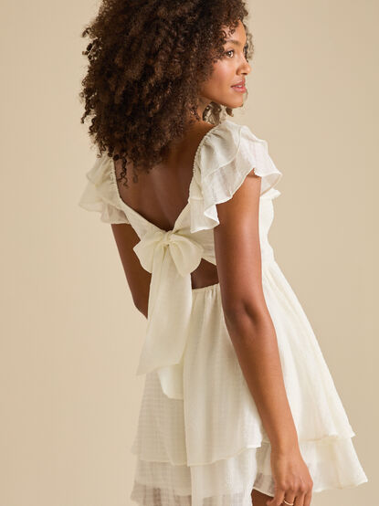 Ashley Flutter Sleeve Mini Dress - TULLABEE
