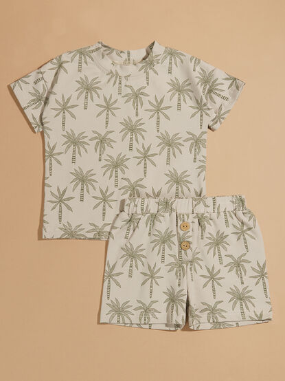 Beach Palms Tee and Shorts Set - TULLABEE