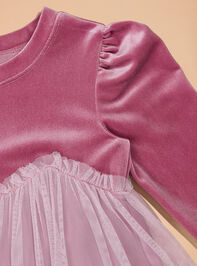 Kenzie Velvet Tulle Toddler Dress Detail 2 - TULLABEE