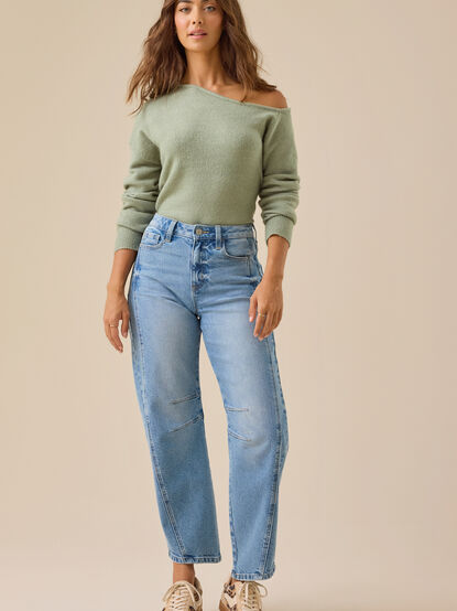 Kinsley Asymmetrical Knit Sweater - TULLABEE