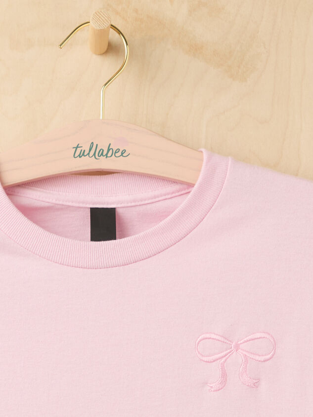 Embroidered Bow Mama Tee Detail 2 - TULLABEE