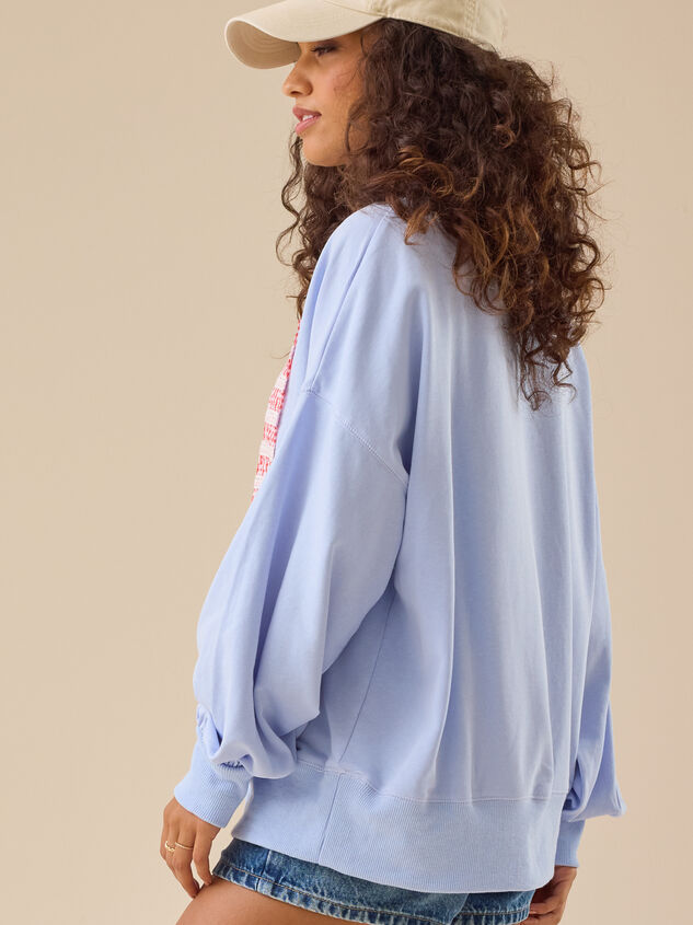 Embroidered Flag Sweatshirt Detail 4 - TULLABEE