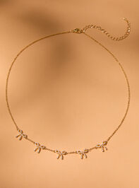18K Gold Glitz Bow Choker Necklace - TULLABEE