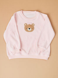 Blissful Bear Velour Top and Pants Baby Set Detail 2 - TULLABEE