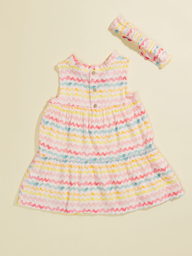 Renae Rainbow Dress and Headband Set by MudPie Detail 2 - TULLABEE