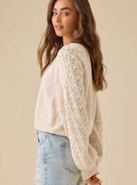 Hailey Chenille Pointelle Sweater Detail 4 - TULLABEE
