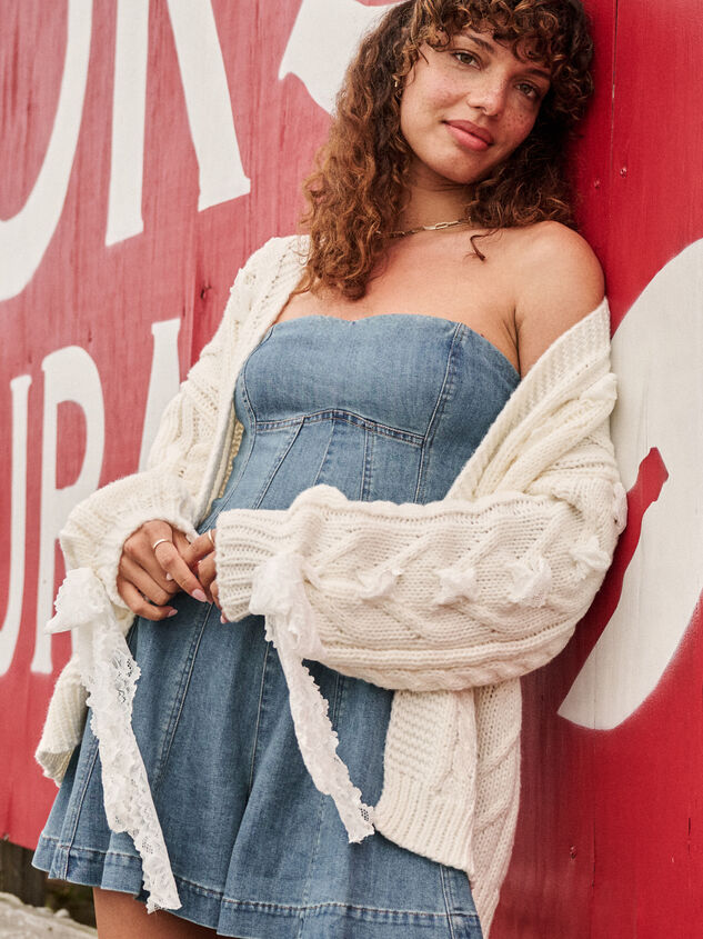 Dove Lace Ribbon Cardigan - TULLABEE