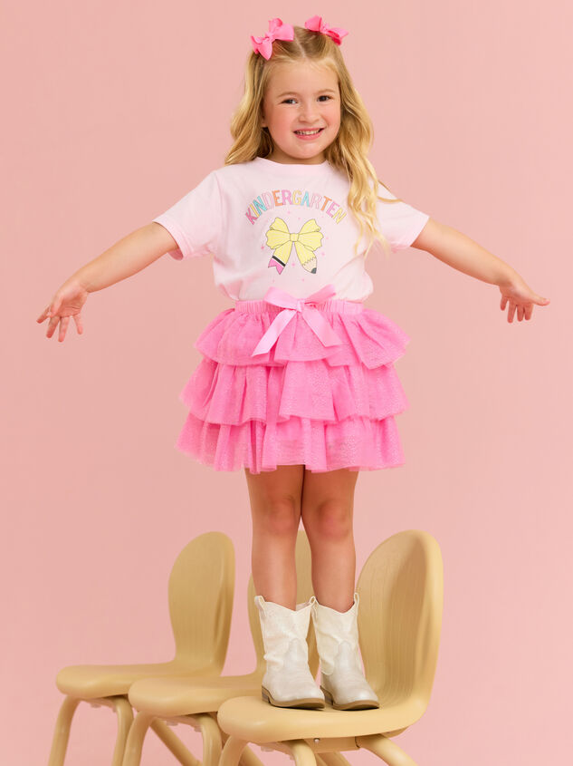 Kindergarten Pencil Bow Tee - TULLABEE