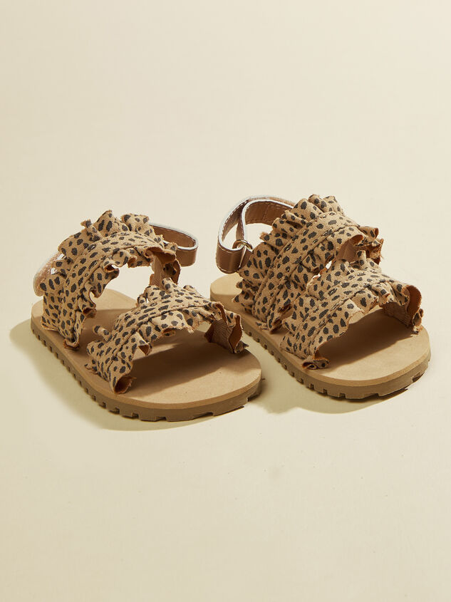 Leopard Ruffle Sandals - TULLABEE