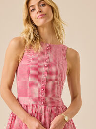 June Gingham Mini Dress Detail 5 - TULLABEE